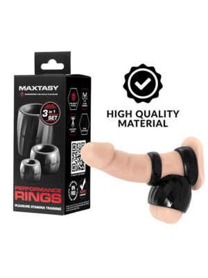 Maxtasy Performance Rings - Black Set of 3