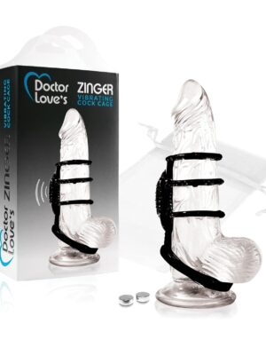 Doctor Love's Zinger Vibrating Cock Cage - Black