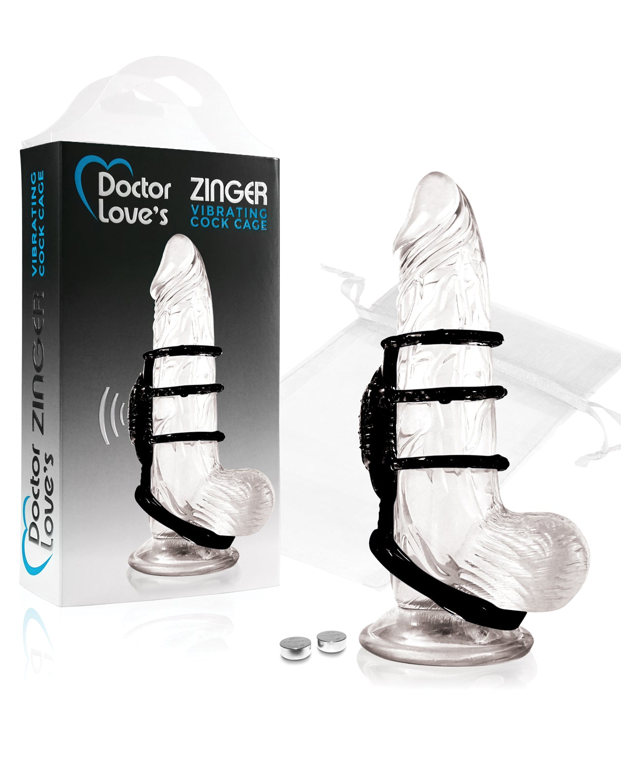 Doctor Love’s Zinger Vibrating Cock Cage – Black