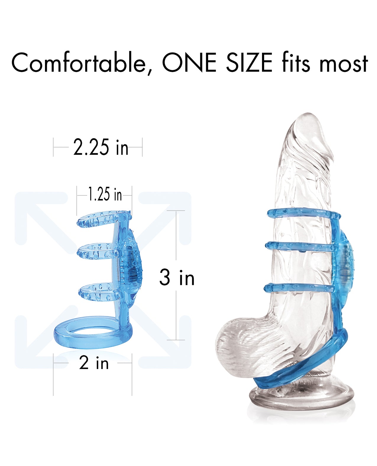 Doctor Love's Zinger Vibrating Cock Cage - Blue - Image 2