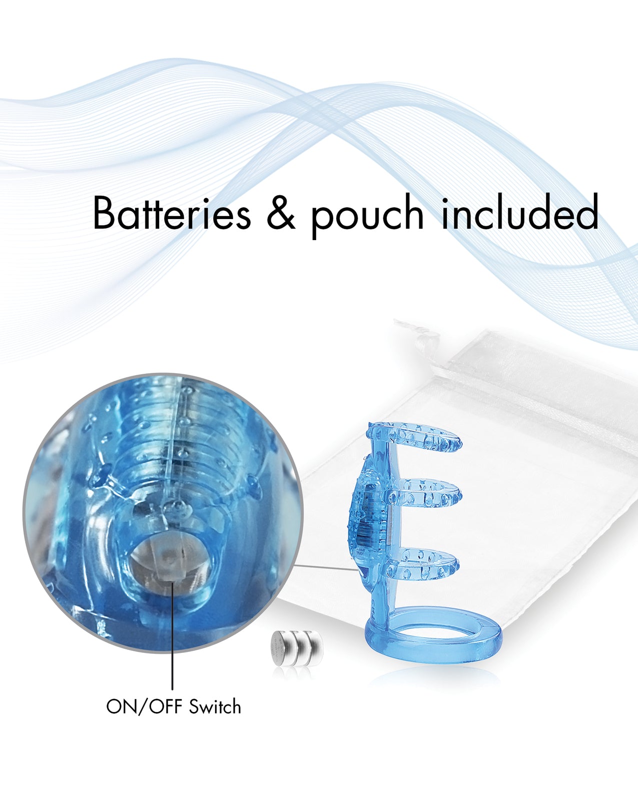 Doctor Love's Zinger Vibrating Cock Cage - Blue - Image 3