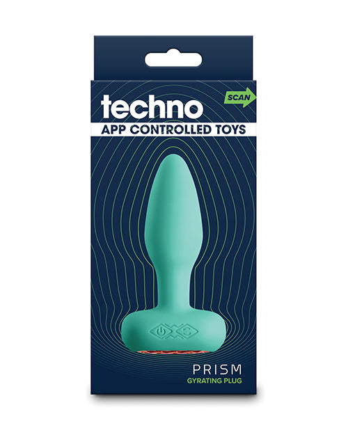 Techno Prism App Controlled Rotating & Vibrating Anal Plug – Teal