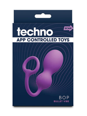 Techno Bop Butt Plug w/Cock Ring - Violet