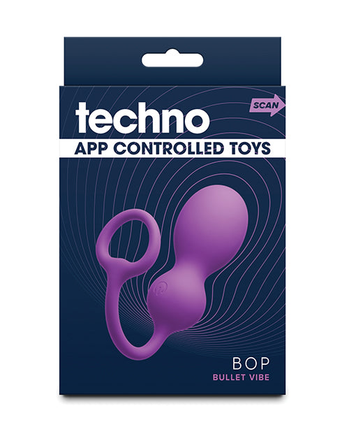 Techno Bop Butt Plug w/Cock Ring – Violet