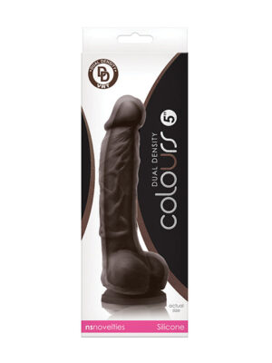 Colours Dual Density 5" Dildo - Dark Brown