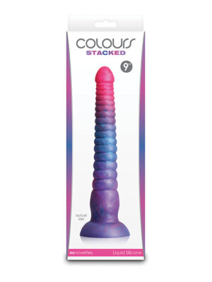 Colours Stacked 9" Dildo - Pink/Blue
