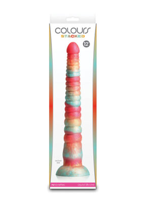 Colours Stacked 12" Dildo - Red/Gold