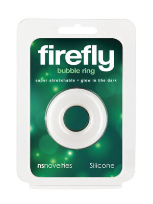 Firefly Glow in the Dark Bubble Cock Ring - Small, White