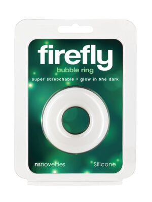 Firefly Glow in the Dark Bubble Cock Ring - Medium, White