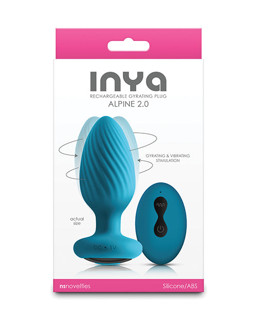 INYA Alpine 2.0 Gyrating & Vibrating Anal Plug w/Remote – Teal