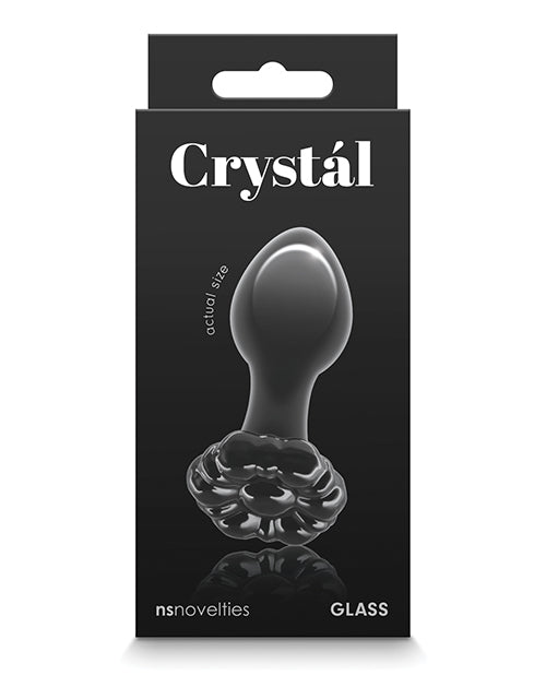 Crystal Flower Butt Plug – Black