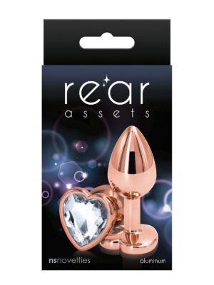 Rear Assets Rose Gold Heart Small - Clear