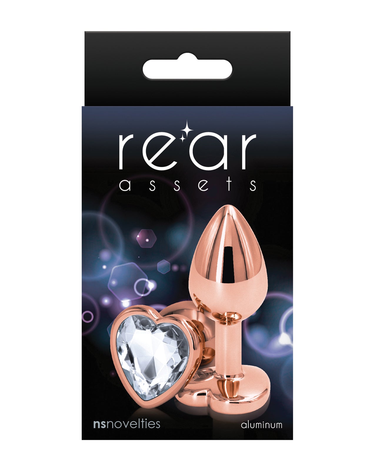Rear Assets Rose Gold Heart Small – Clear