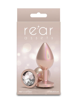 Rear Assets Medium w/Clear Gem - Iridescent Champagne