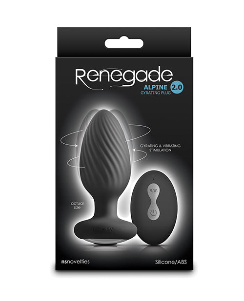 Renegade Alpine 2.0 Gyrating & Vibrating Butt Plug w/Remote – Black