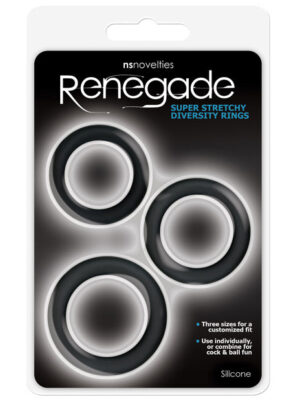 Renegade Diversity Rings - Black Pack of 3