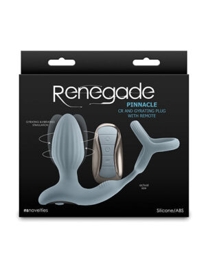 Renegade Pinnacle Cock Ring & Gyrating Prostate Massager - Gray