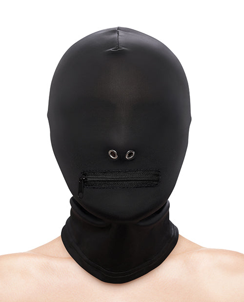 Fetish & Fashion Zippered Mouth Hood – Black