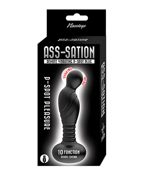 Ass-sation Remote Vibrating P Spot Plug – Black