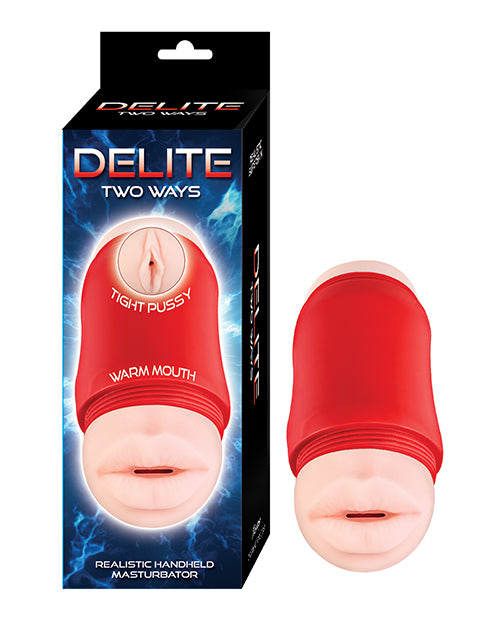 Delite Two Ways Mouth & Vagina Masturbator - White - Image 5