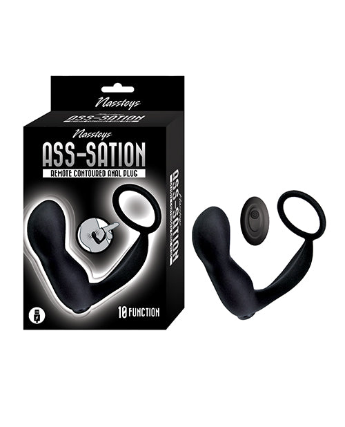 Ass-station Contoured Anal Plug w/Remote – Black