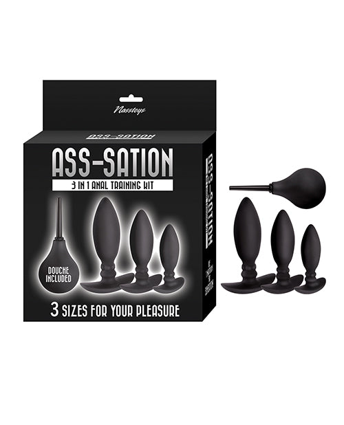 Ass-sation 3-in-1 Training Kit Douche Included – Black