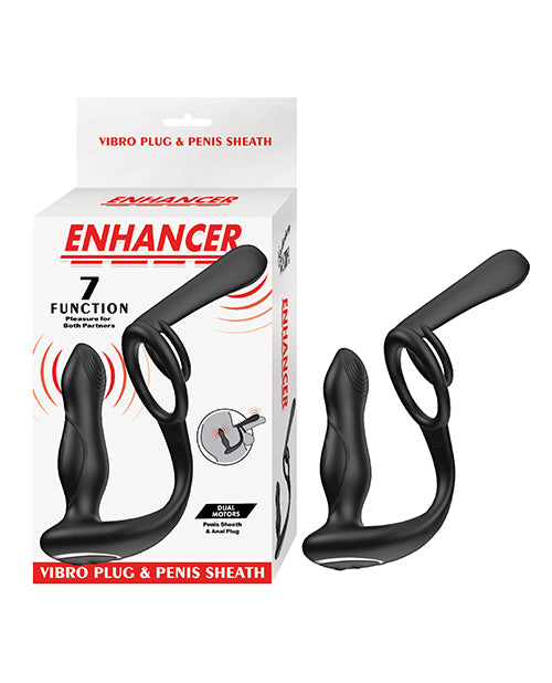 Enhancer Vibro Plug & Penis Sheath – Black