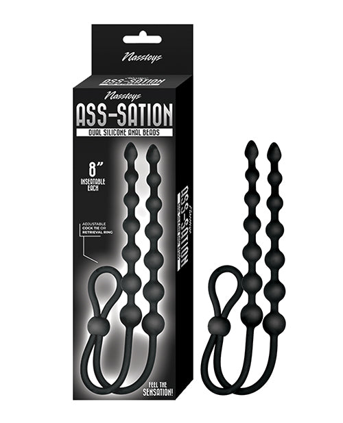 Ass-sation Dual-Ended Anal Beads – Black