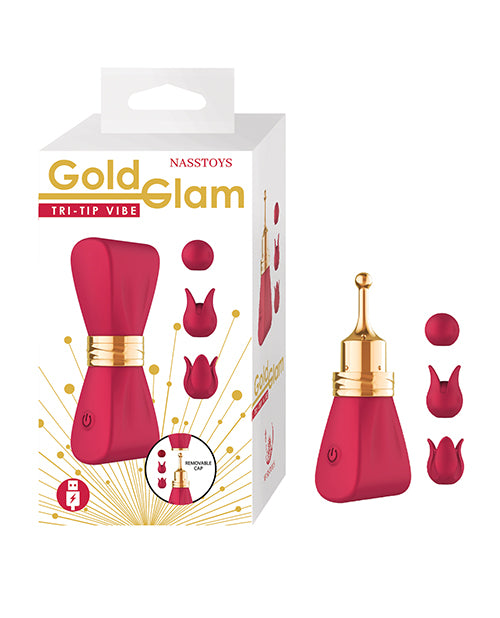 Gold Glam Tri-Tip Vibe – Red