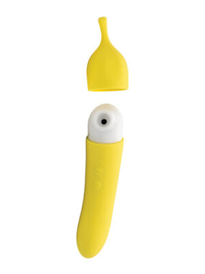 Natalie's Toy Box Banana Cream Air Pulse & G-Spot Vibrator - Yellow