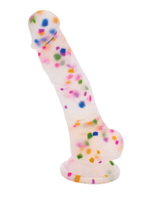 Natalie's Toy Box Cock-A-Palooza Confetti Silicone Suction Dildo