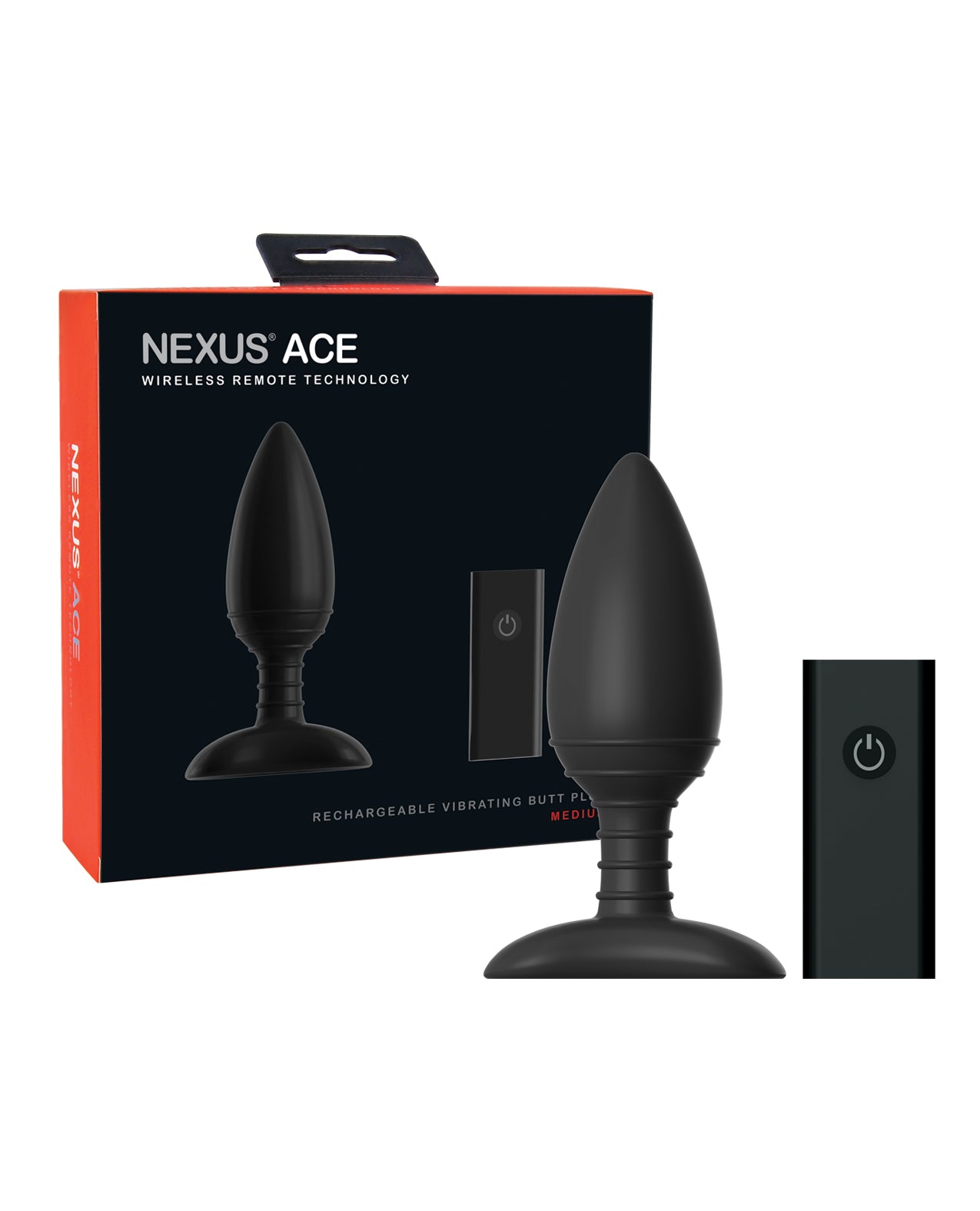 Nexus Ace Remote Control Butt Plug Medium – Black