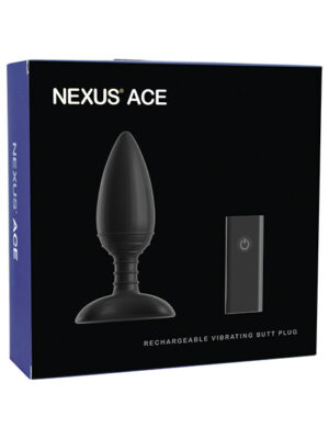 Nexus Ace Remote Control Butt Plug Large - Black