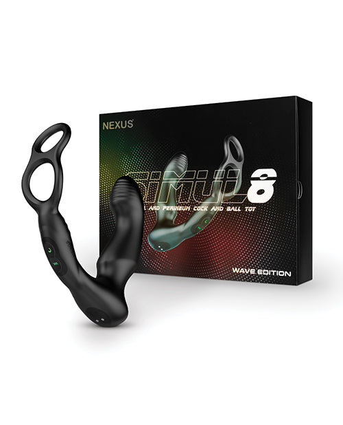 Nexus Simul8 Wave Dual Cock Ring Prostate Massage – Black