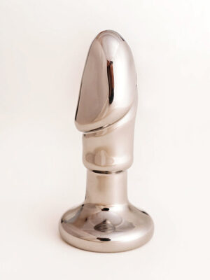 Cristal Black Opal Anal Glass Dildo Vibe - Gun Metal