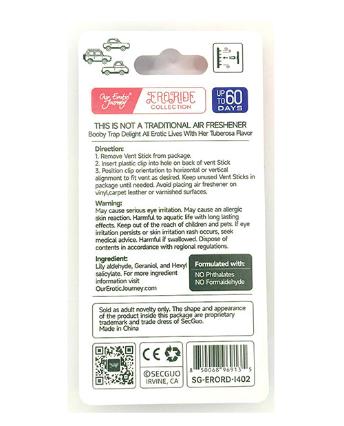 EroRide Booby Trap Pheromone Infused Air Freshener - Tuberosa - Image 2