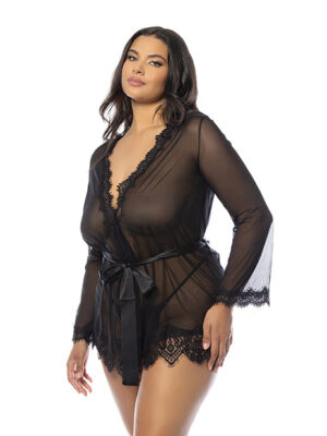 Provence Short Robe - Black 1X/2X