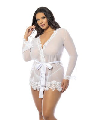 Provence Short Robe - White 1X/2X