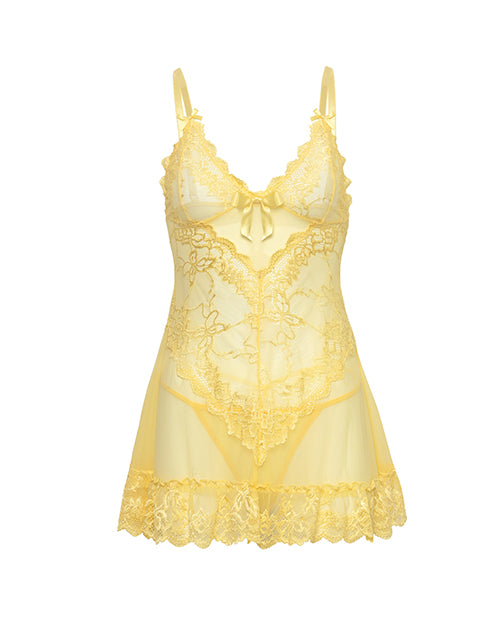 Valentine Lacey Babydoll w/G-String - Pale Banana XL - Image 4