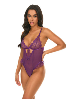 Katana Mesh & Lace Teddy - Purple L/XL