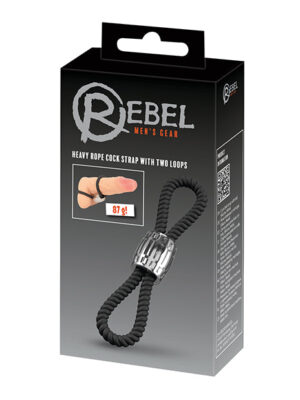 Rebel Two Loop Heavy Rope Cock Lasso - Black