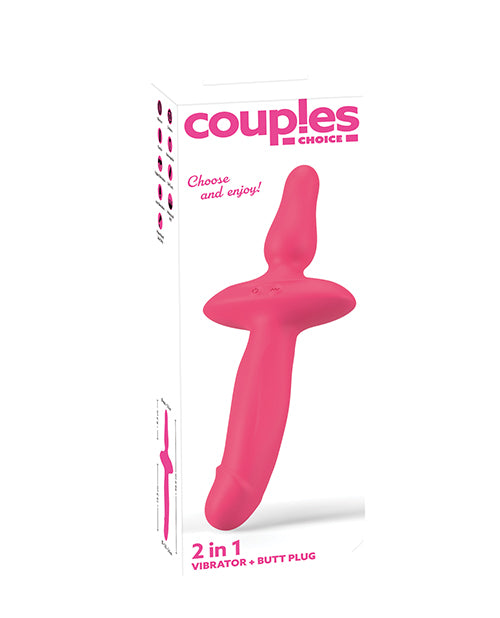 Couples Choice 2in1 Vaginal & Anal Vibrator – Pink