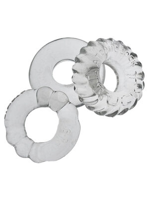 Oxballs Bonemaker 3 Pack Cockring Kit - Clear