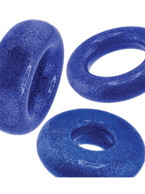 Oxballs Cockpack Multi Design 3 Pack Cockrings - Blue Fire