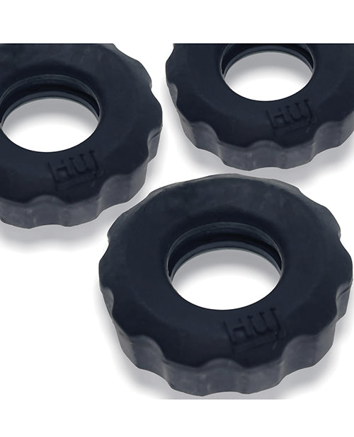 Hunky Junk Super Huj 3 Pack Cockrings - Tar Ice - Image 5