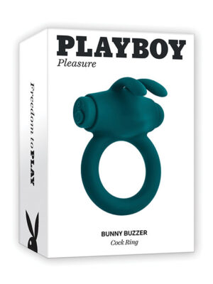 Playboy Pleasure Bunny Buzzer Cock Ring - Deep Teal