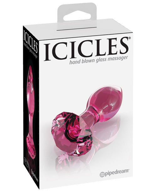Icicles No. 79 Hand Blown Glass Diamond Butt Plug – Pink