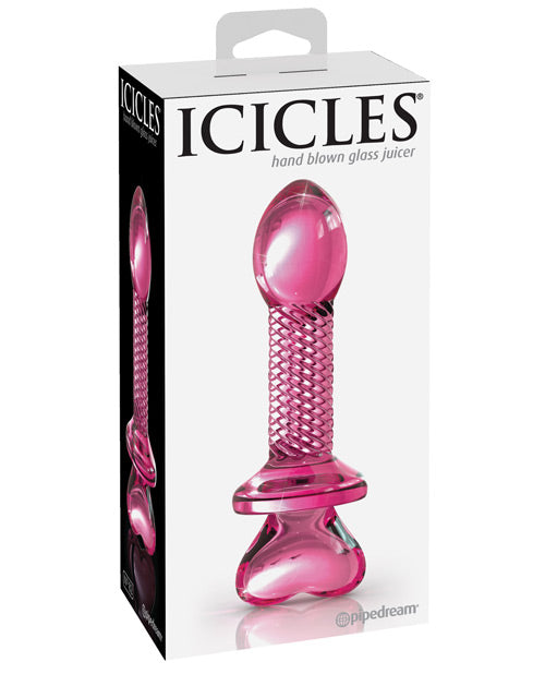 Icicles No. 82 Hand Blown Glass Butt Plug – Ribbed/Pink