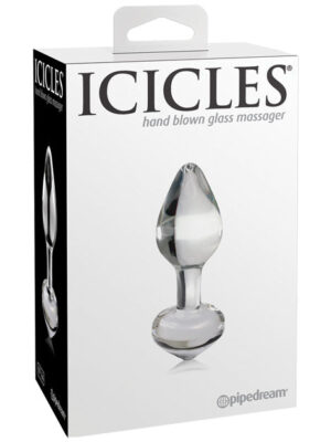 Icicles No. 44 Hand Blown Glass Butt Plug - Clear