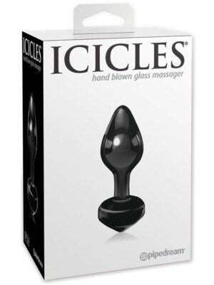 Icicles No. 44 Hand Blown Glass Butt Plug - Black